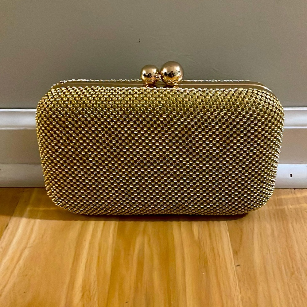 Gold beaded clutch